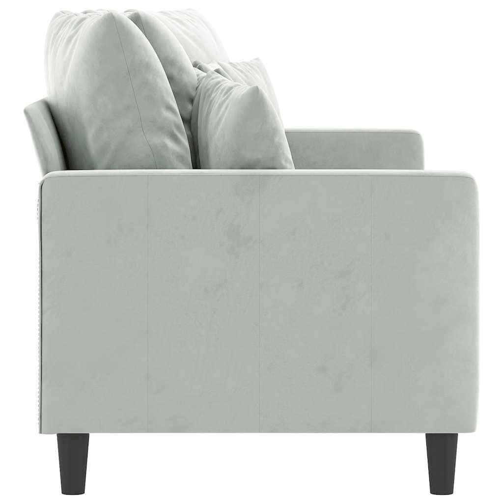 Light Gray Velvet 2-Seater Loveseat Sofa S746300