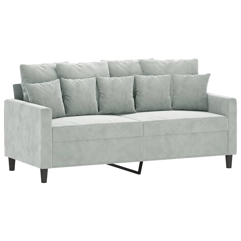 Light Gray Velvet 2-Seater Loveseat Sofa S746300