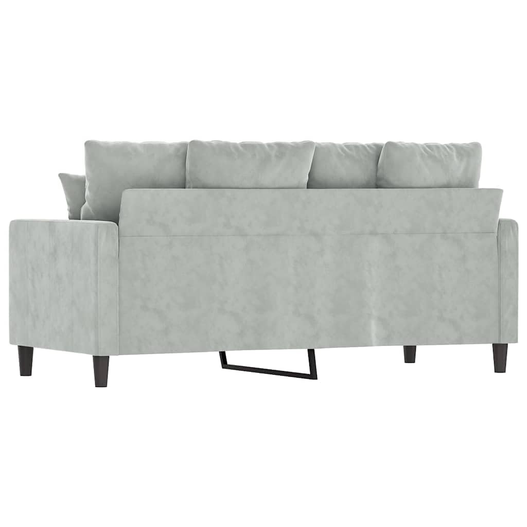 Light Gray Velvet 2-Seater Loveseat Sofa S746300