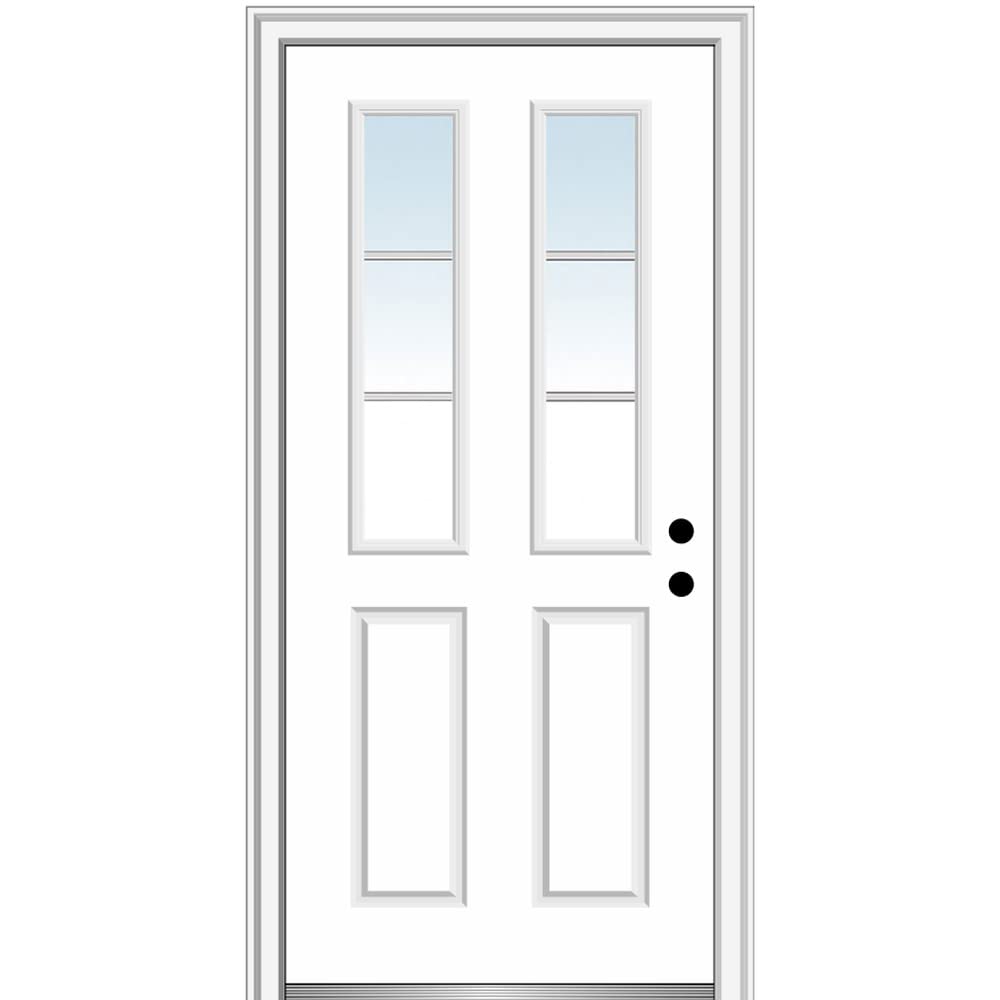 Steel Primed Left-Hand Inswing 2-Panel Single Prehung Front Door 32" x 80" O180719