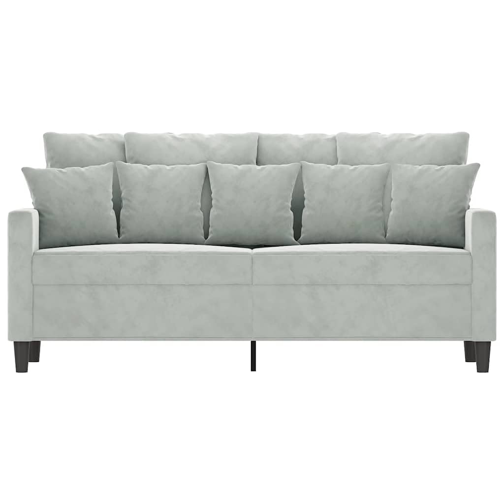 Light Gray Velvet 2-Seater Loveseat Sofa S746300