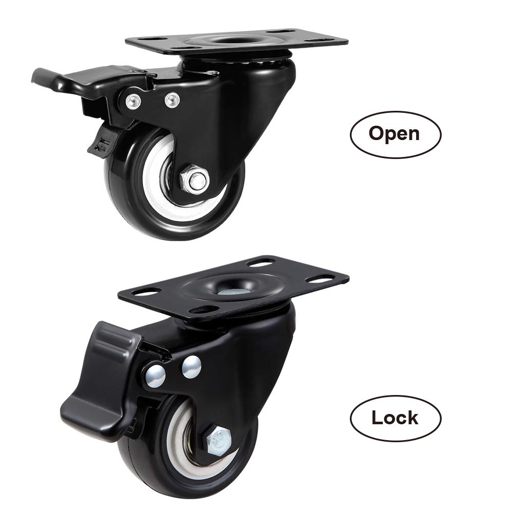 2" Caster Wheels Set of 4 with Brake N13622