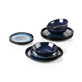 Blue 12-Piece Ceramic Stoneware Dinner Set M985
