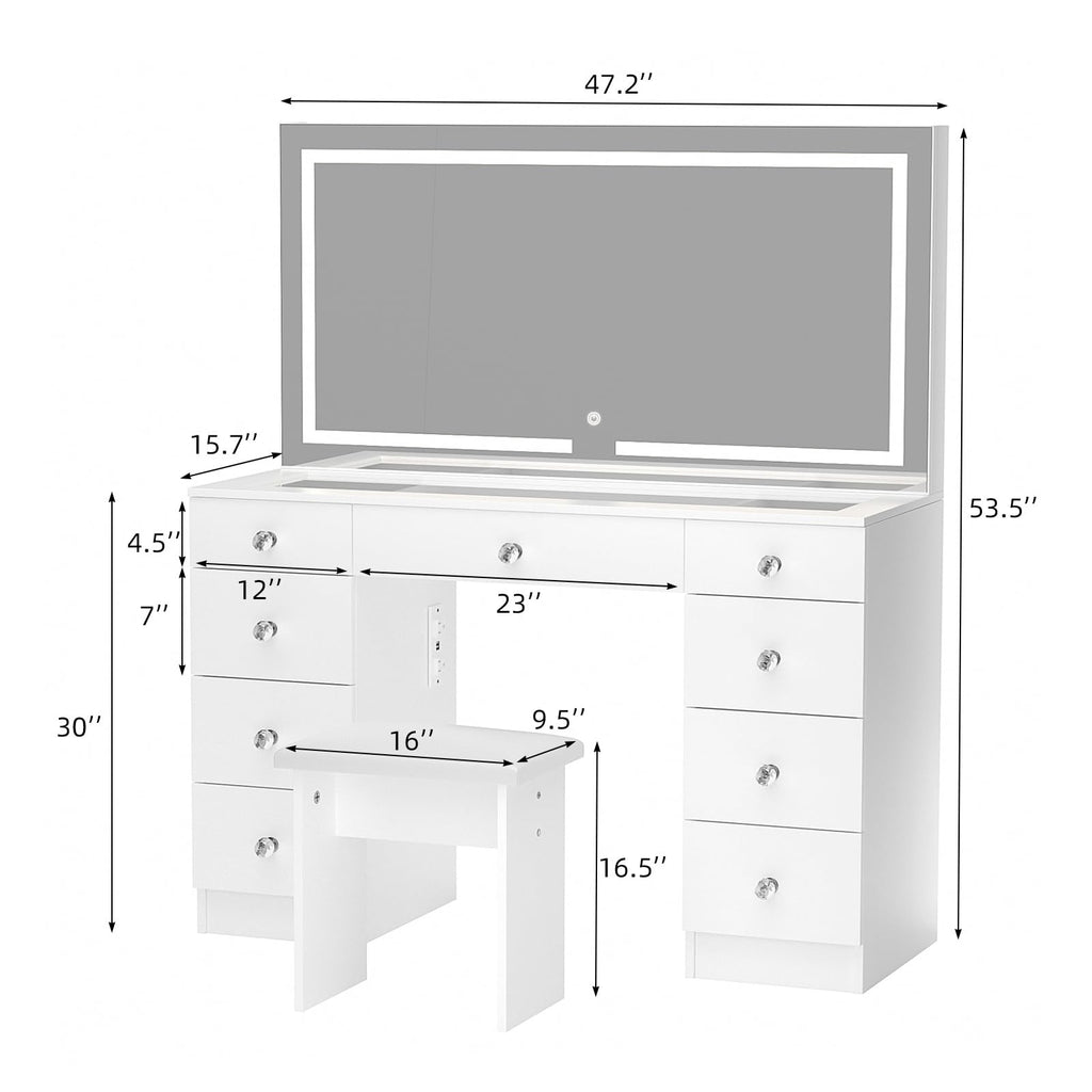 Vanity with Lighted Mirror C40466