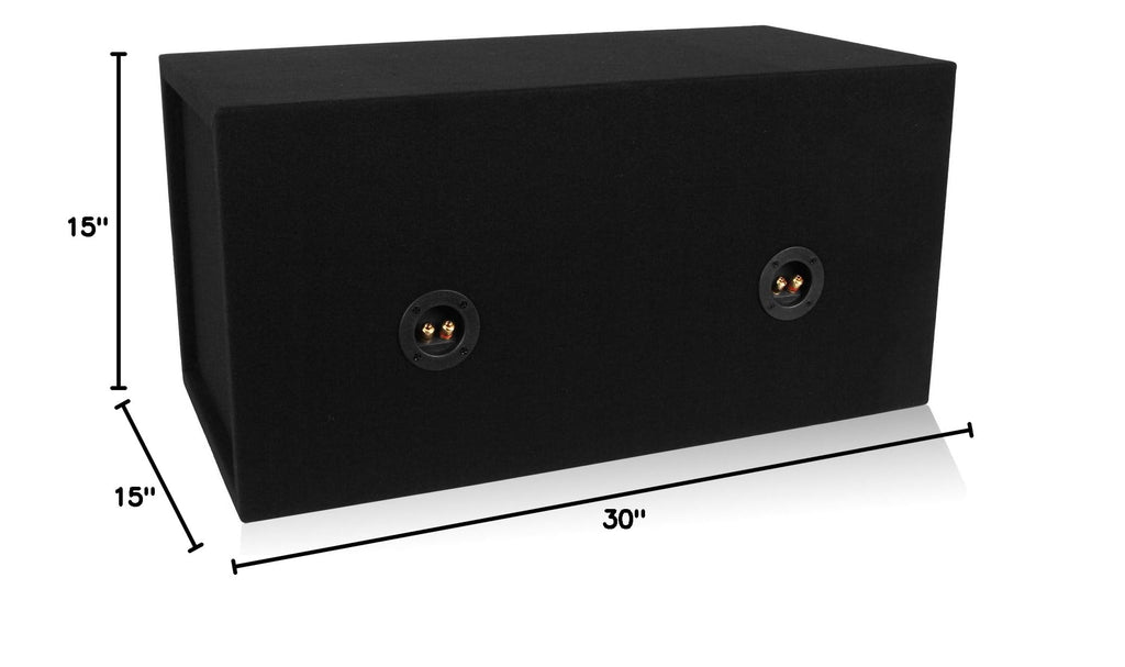 Dual 12-inch Sealed Car Subwoofer Box 3/4-inch MDF G98673