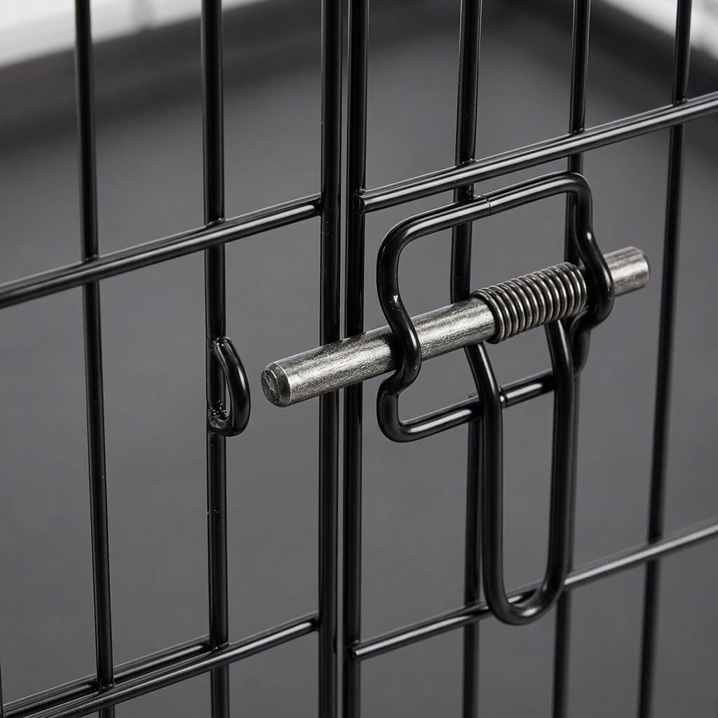 48 Inch Heavy Duty Folding Metal Wire Dog Crate with Double Doors B645747