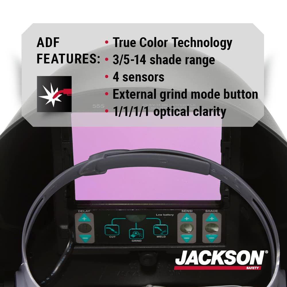 Auto Darkening Helmet, 3.86" x 3.23" Viewing Area X864457