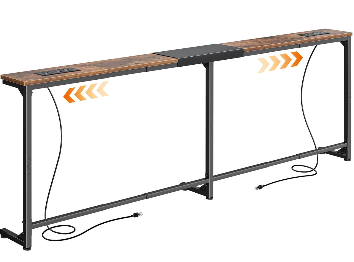 Extendable Behind Couch Table with Outlets Z16565