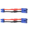 2Pcs EC3 Plug Parallel Battery Connector Cable 1 Female to 2 Male Adapter Y-Harness Splitter 10cm 14awg Silicone Wire L147184