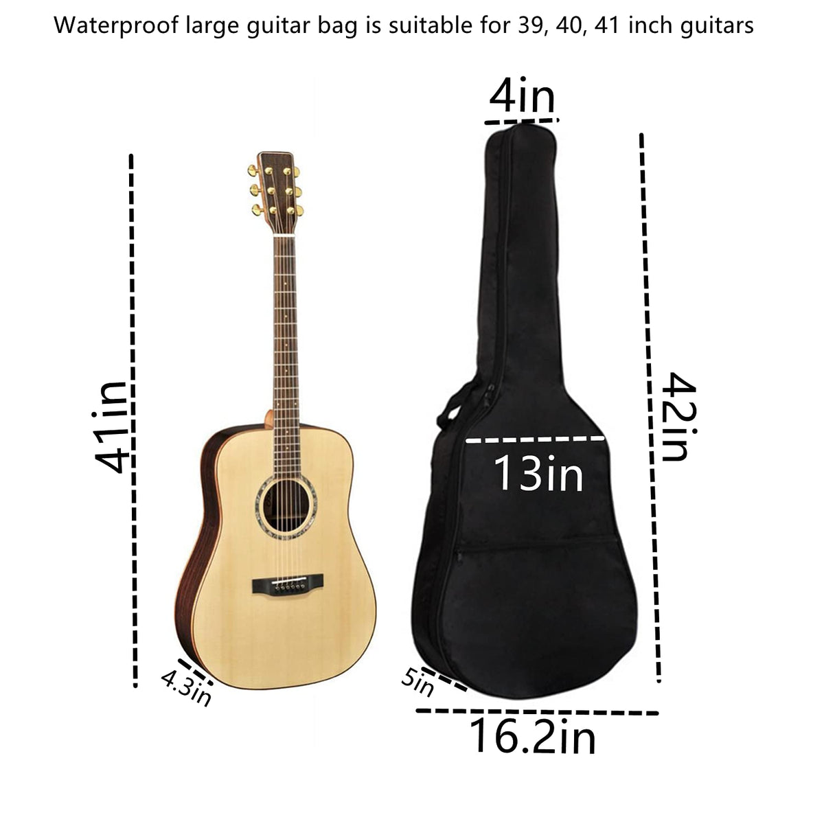 Acoustic Guitar Bag with Adjustable Shoulder Strap V540