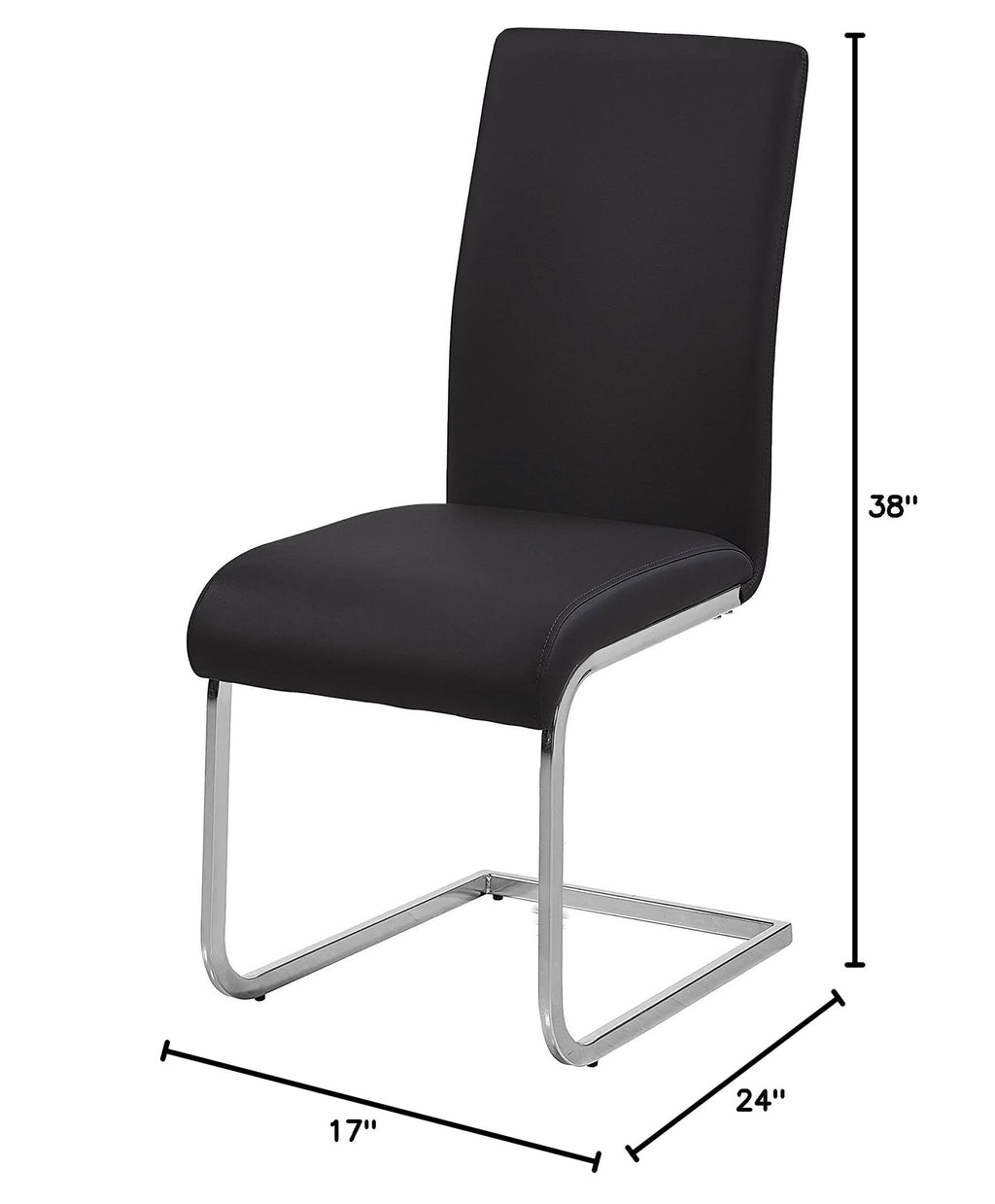 Black Faux Leather Dining Chairs Set of 2 T836