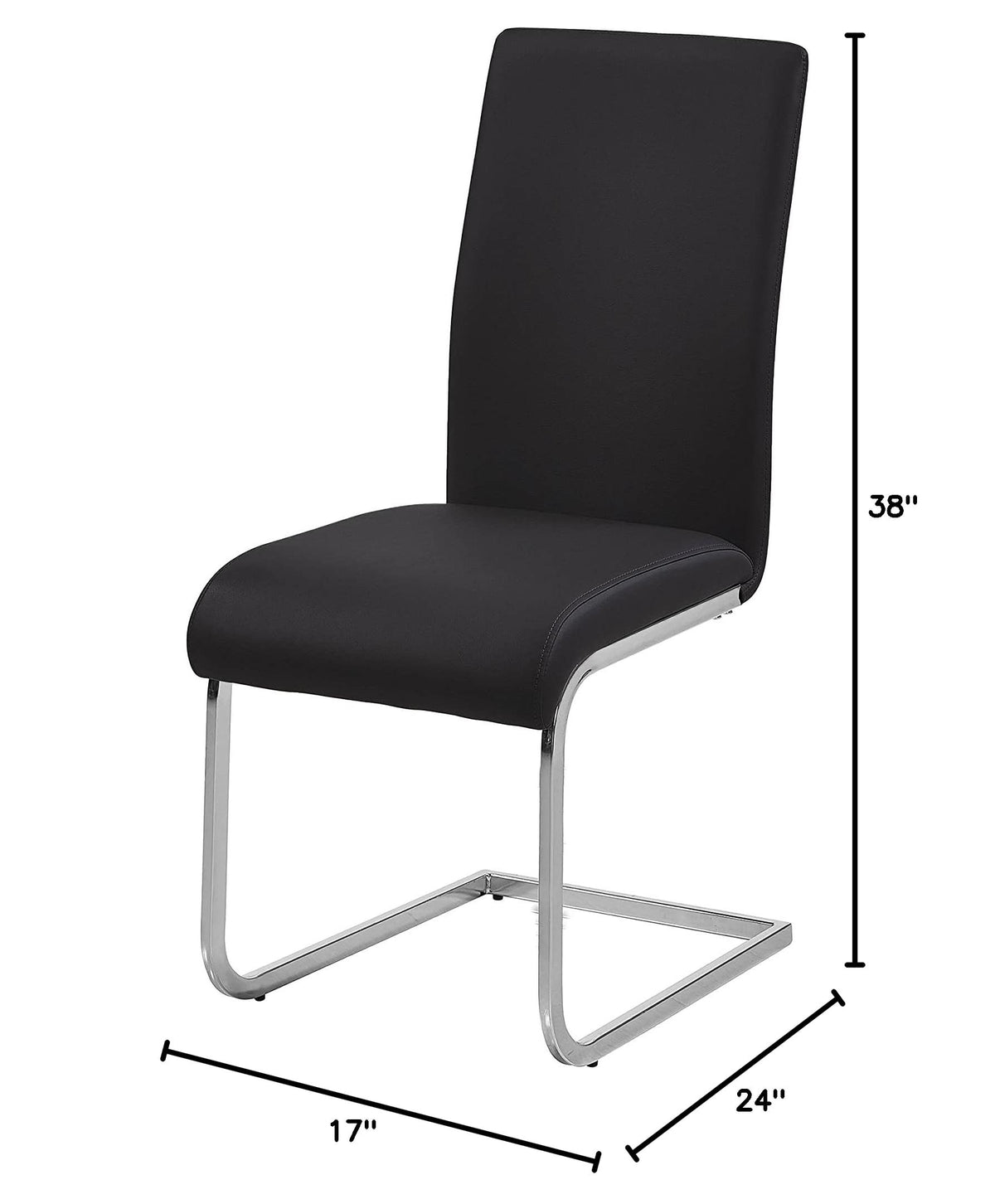 Black Faux Leather Dining Chairs Set of 2 T836
