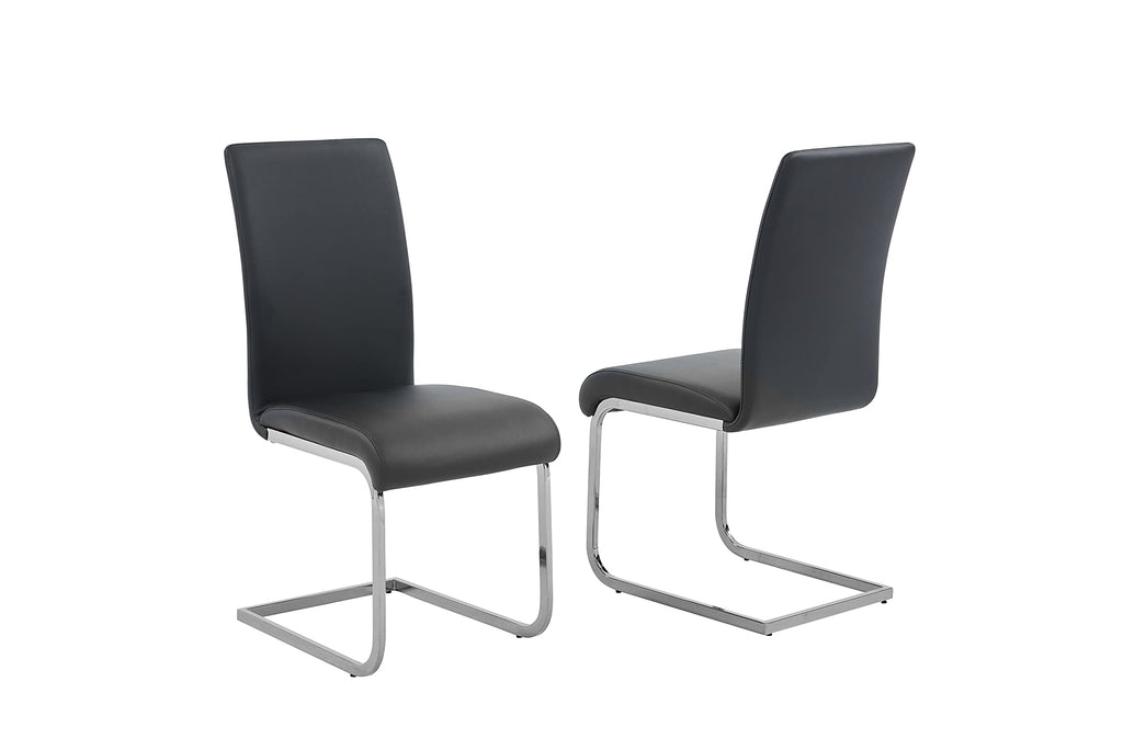 Black Faux Leather Dining Chairs Set of 2 T836