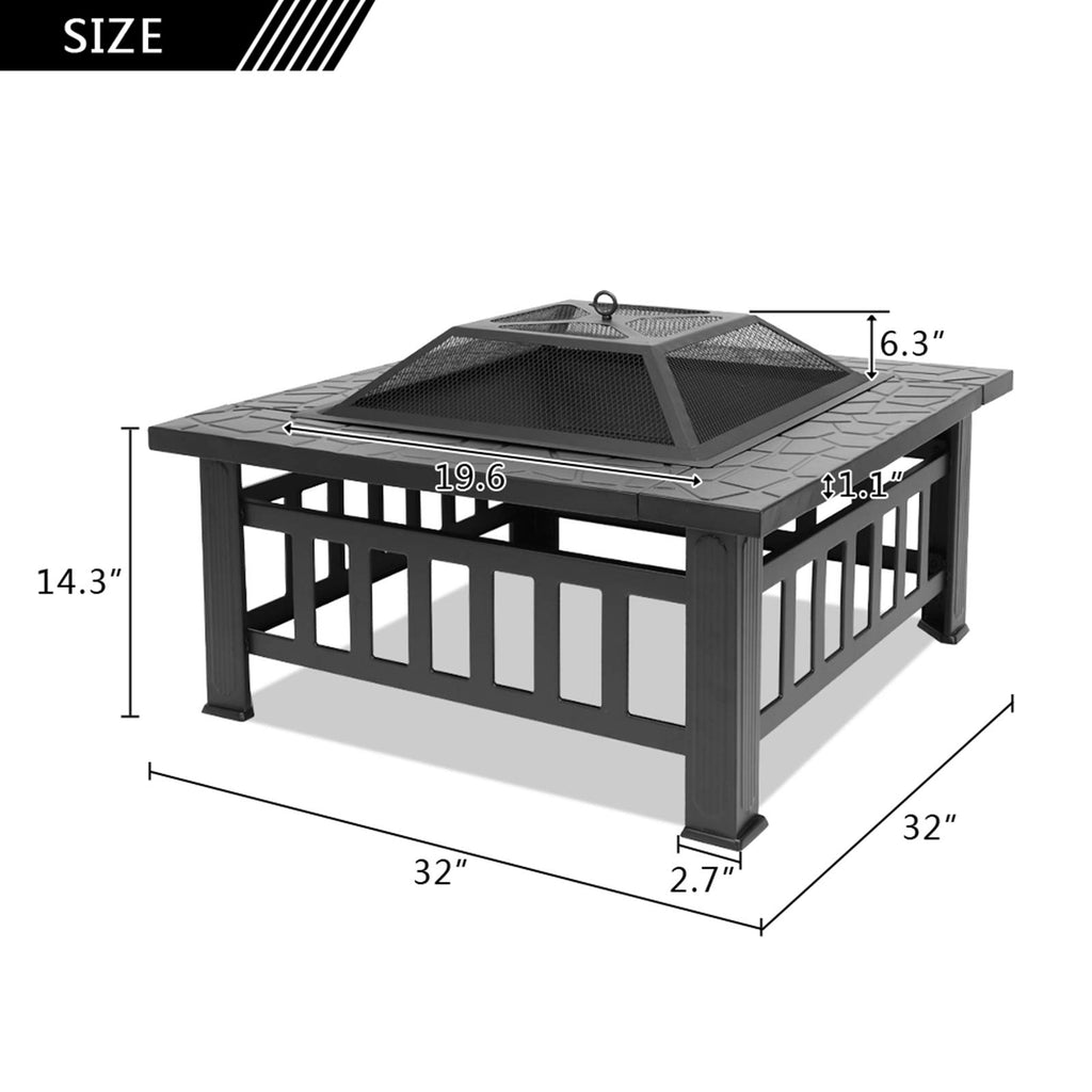 32 Inch Square Fire Pit N4738