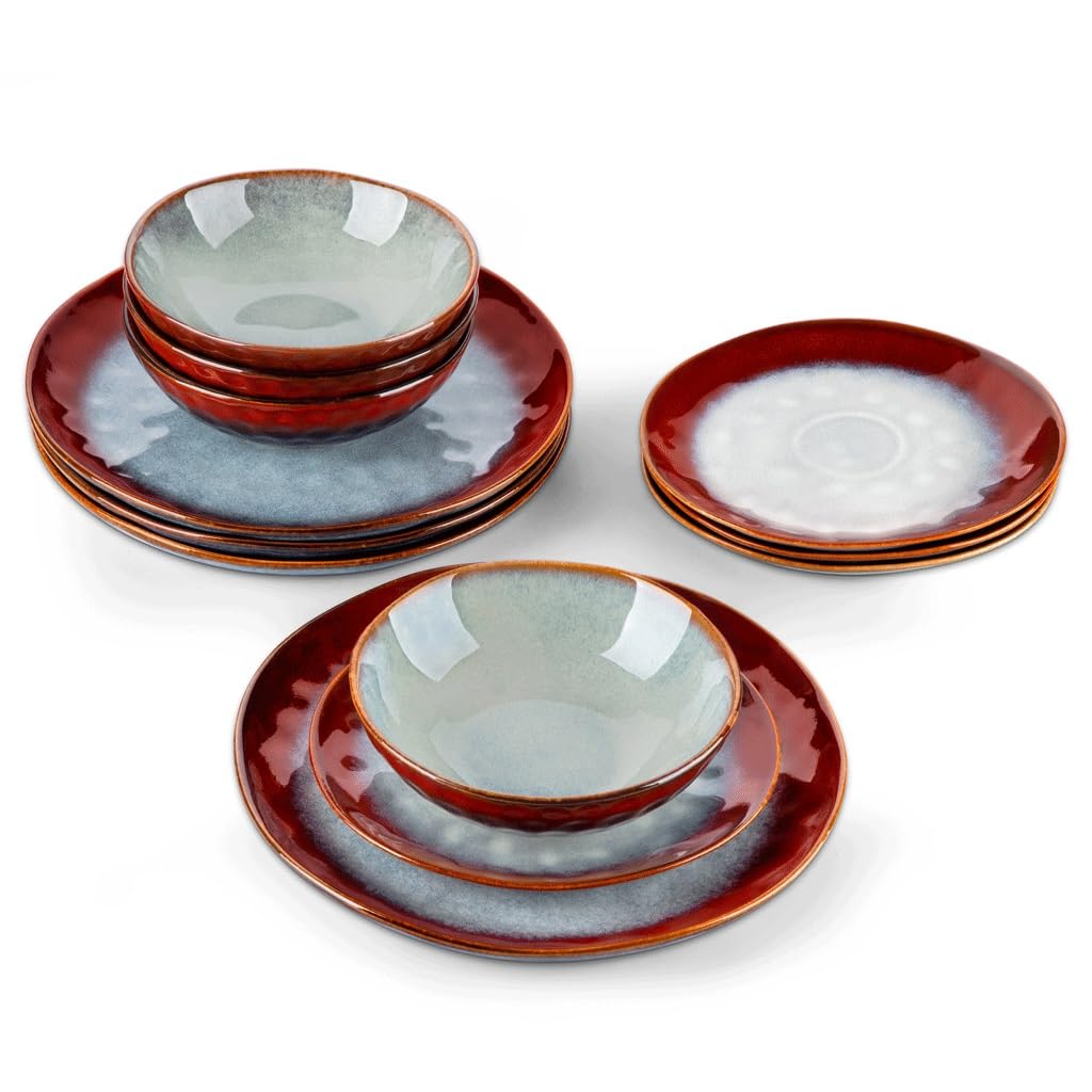 12-Piece Ceramic Stoneware Dinner Set E4370