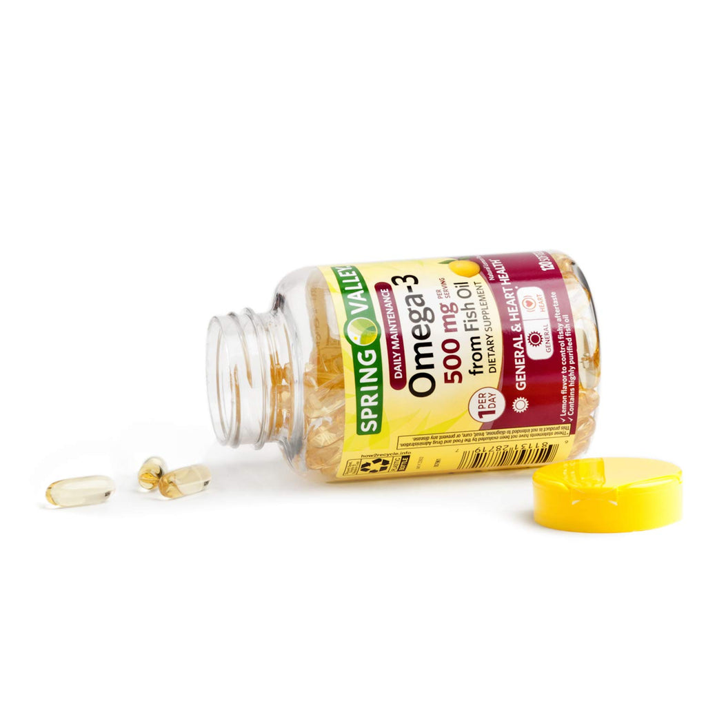 Omega-3 500 mg Fish Oil Lemon 120 Softgels A507