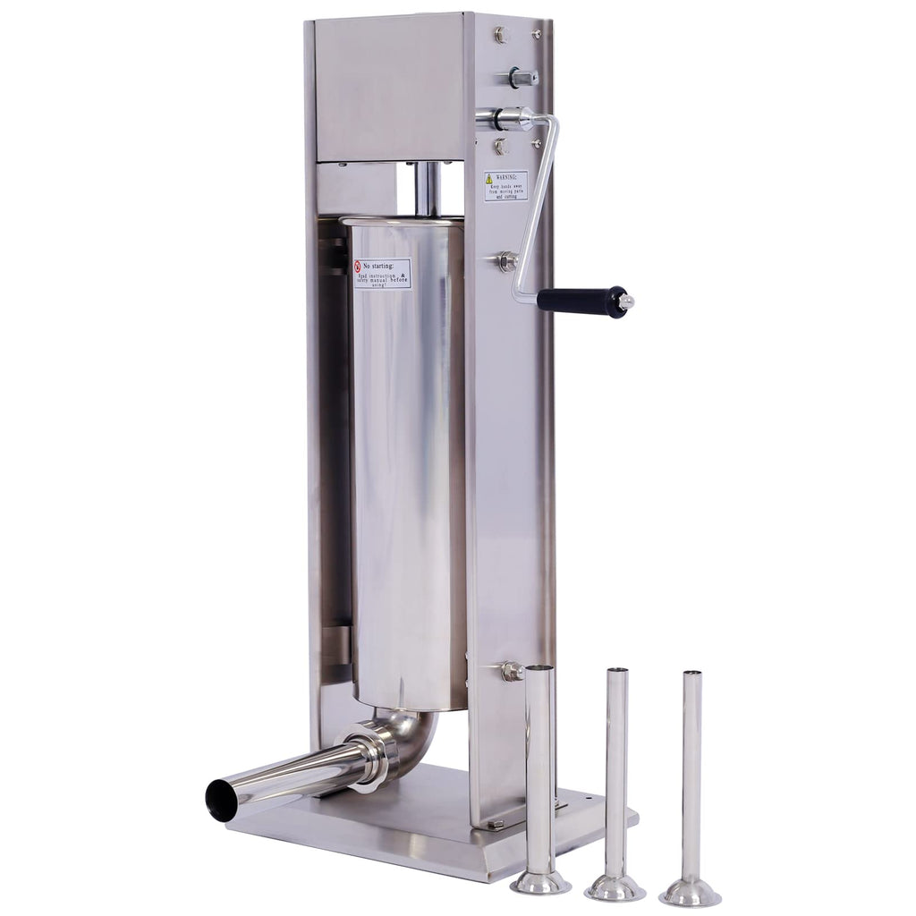 Stainless Steel 15LB Vertical Sausage Stuffer with 4 Stuffing Tubes G267