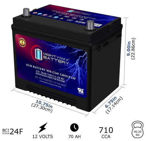 12V 70Ah AGM Replacement Battery B314427