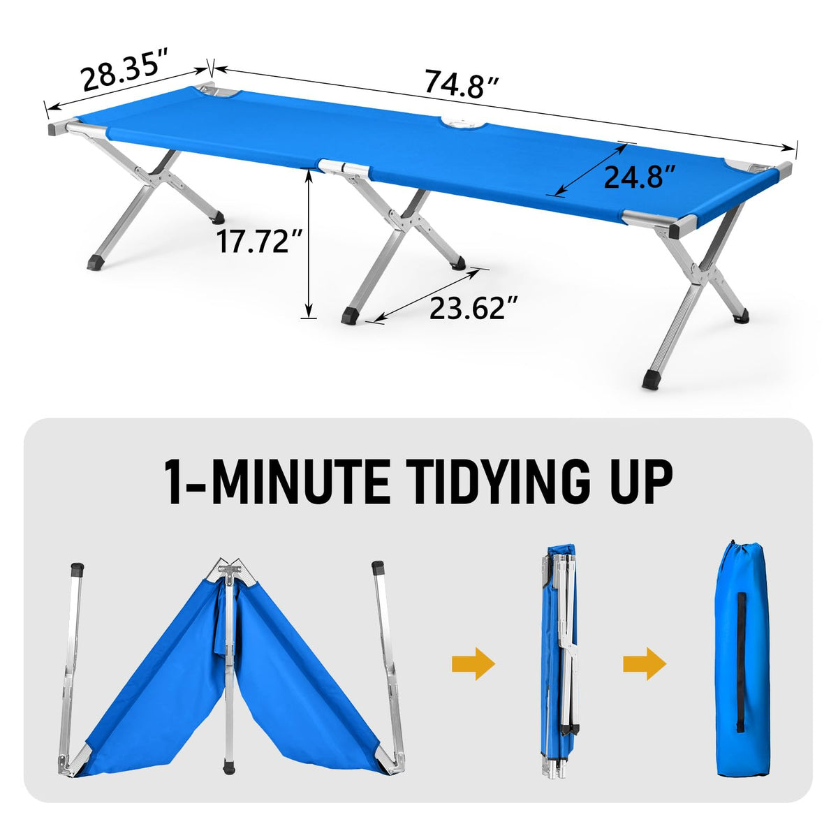 Folding Camping Cot with Carrying Bag P3257