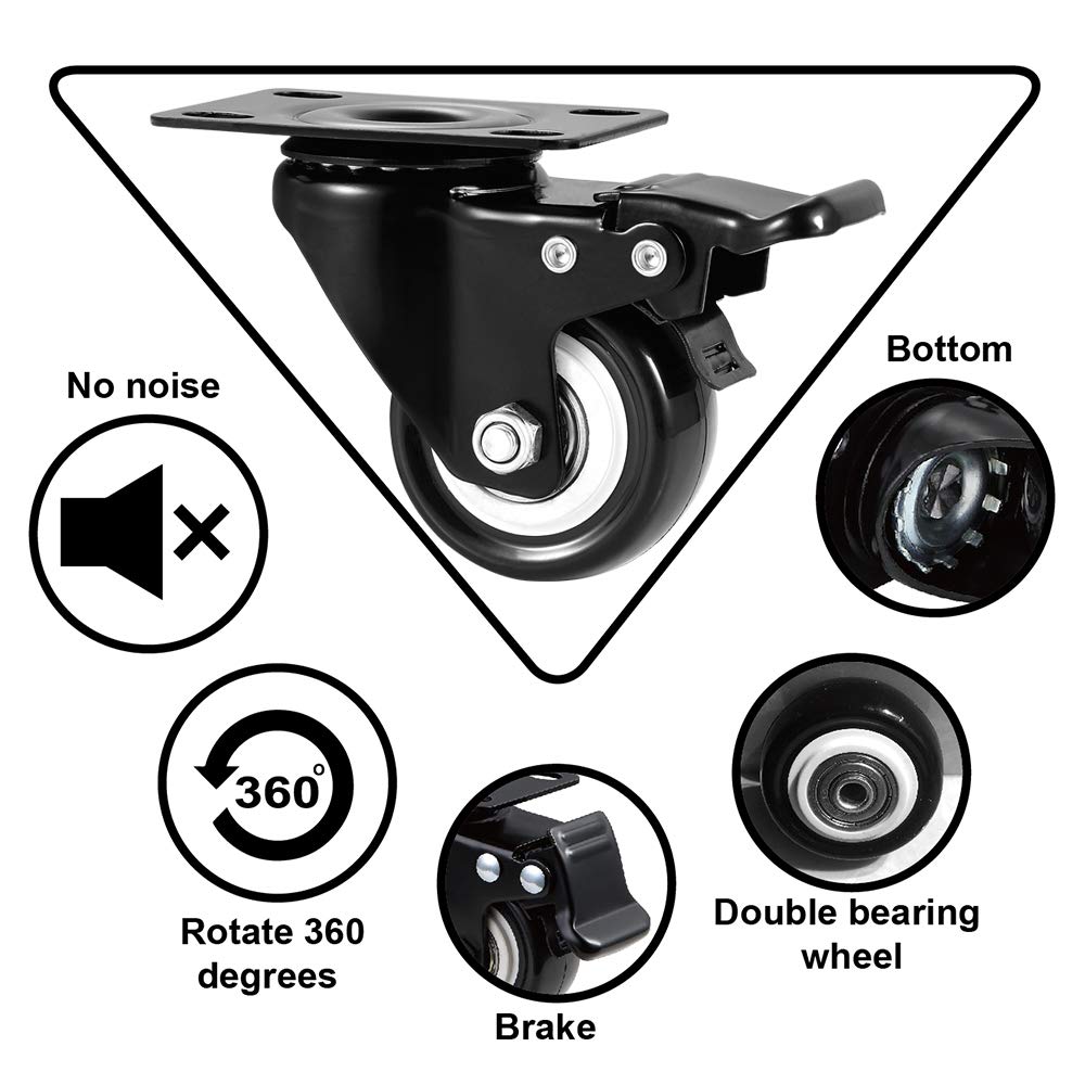 2" Caster Wheels Set of 4 with Brake N13622