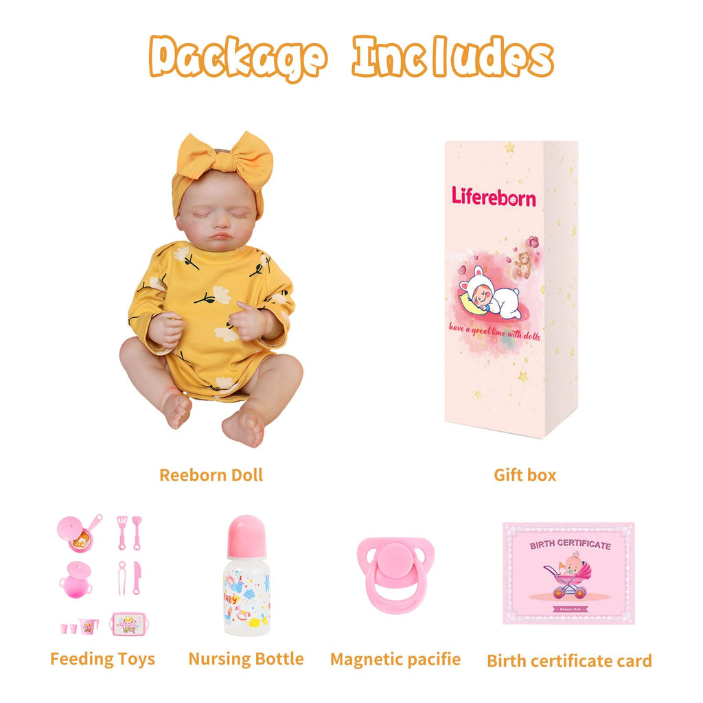 20 Inch Realistic Sleeping Newborn Baby Doll Full Vinyl Body C39869