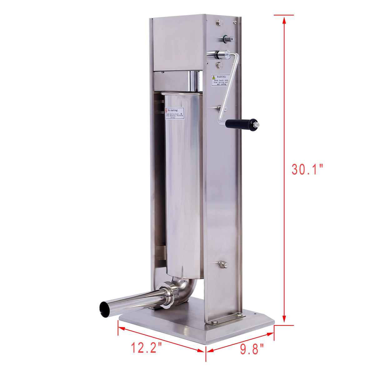 Stainless Steel 15LB Vertical Sausage Stuffer with 4 Stuffing Tubes G267