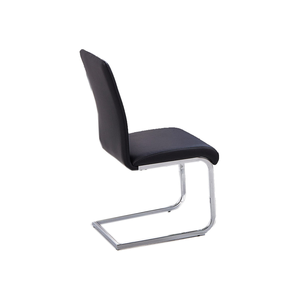 Black Faux Leather Dining Chairs Set of 2 T836