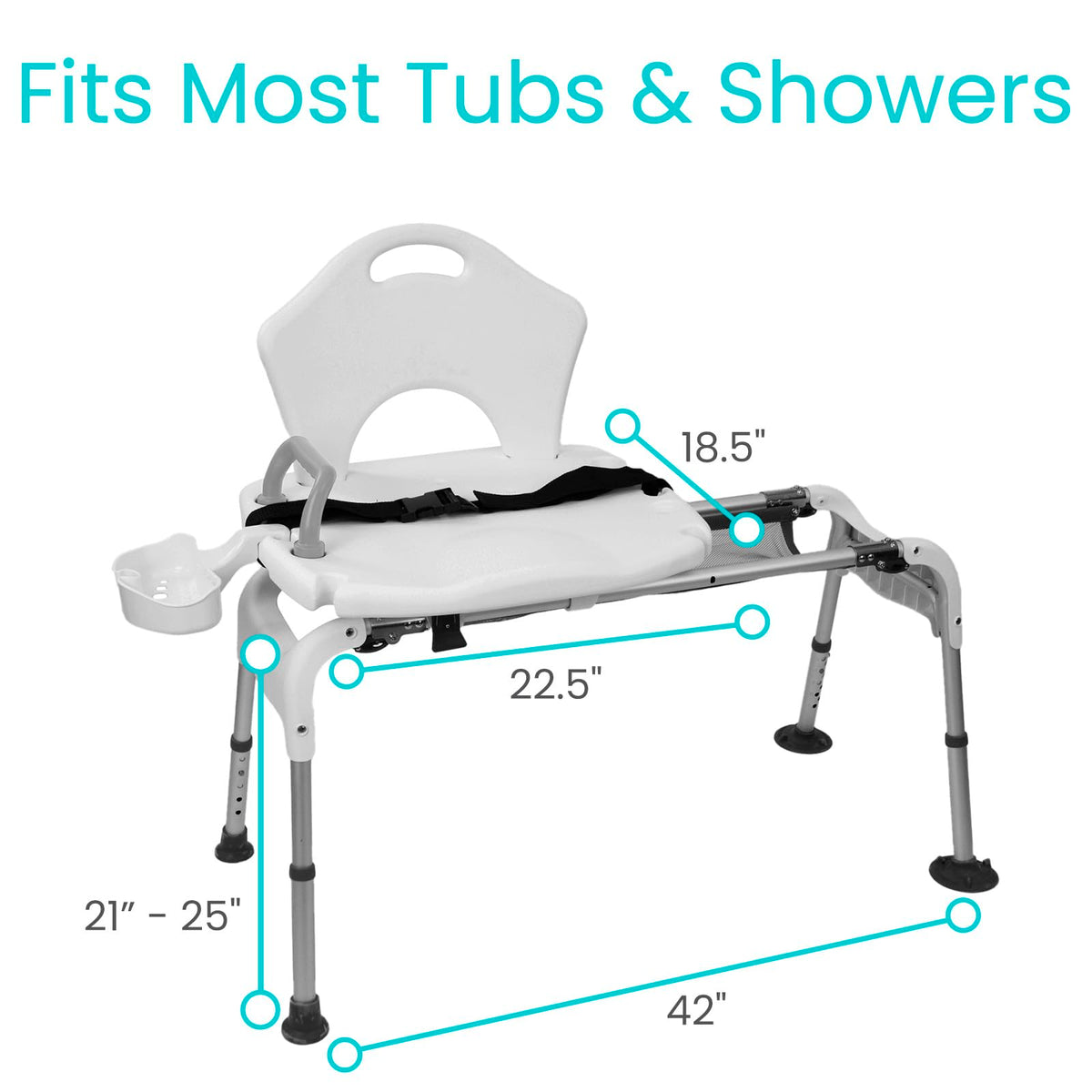 Sliding Shower Chair with Soap Tray and Safety Belt X982198