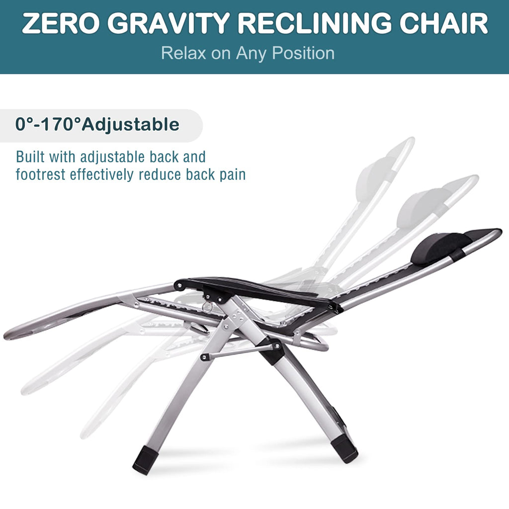 Zero Gravity Folding Outdoor Lounge Chair with Cup Holder A4609