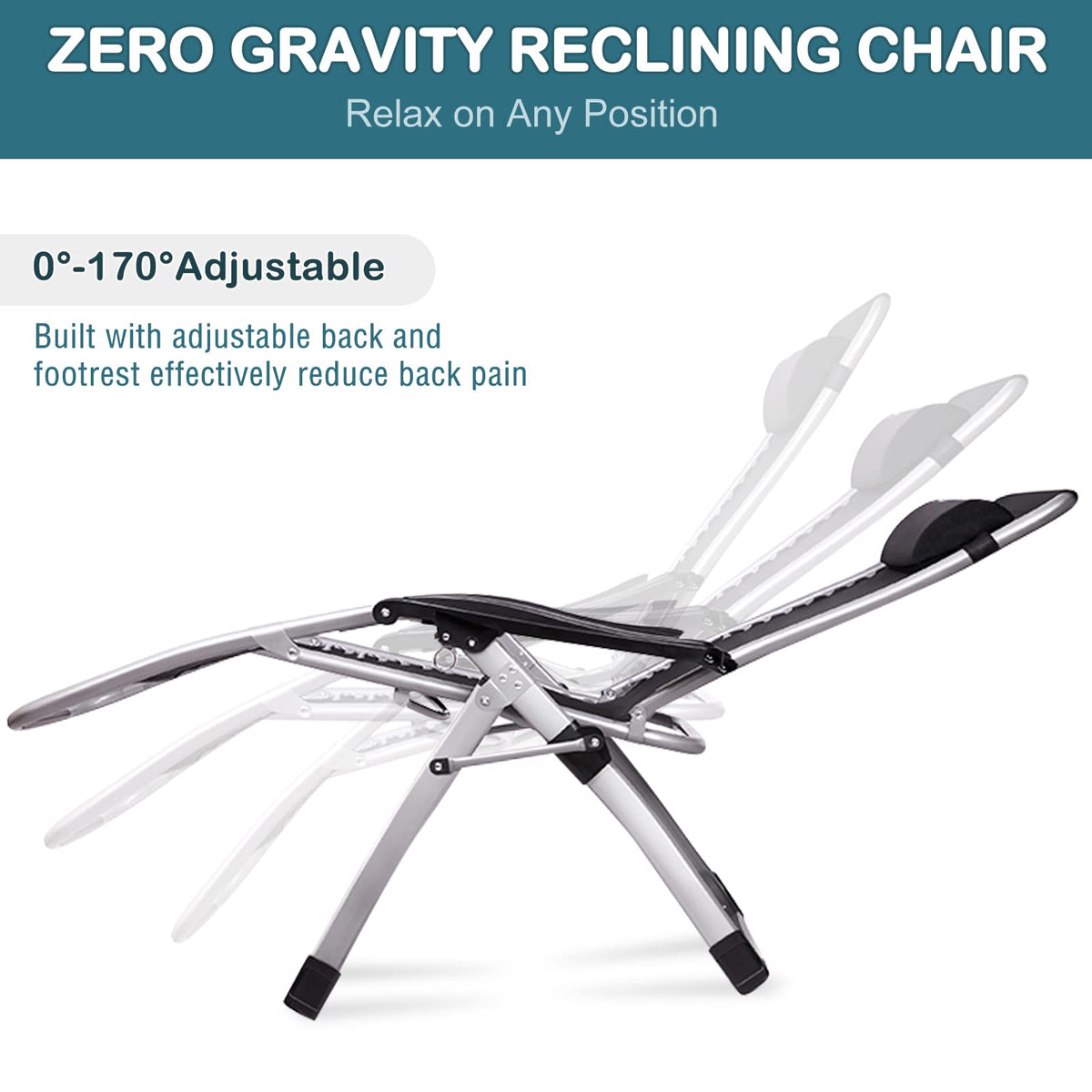 Zero Gravity Folding Outdoor Lounge Chair with Cup Holder A4609