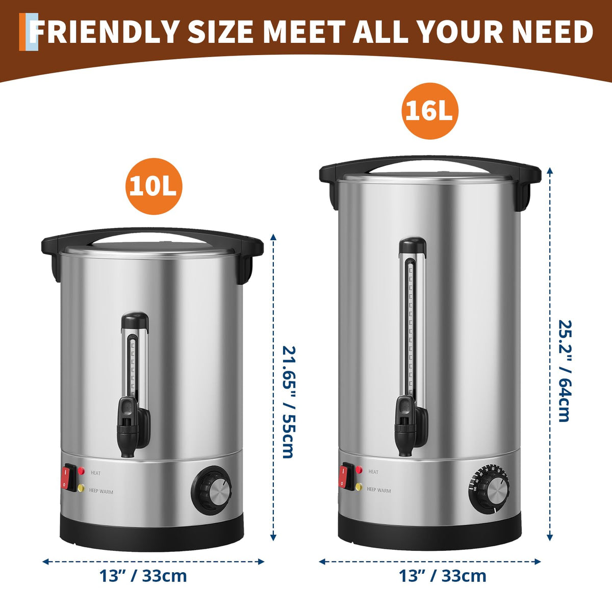 10L Stainless Steel Commercial Coffee Urn H210414