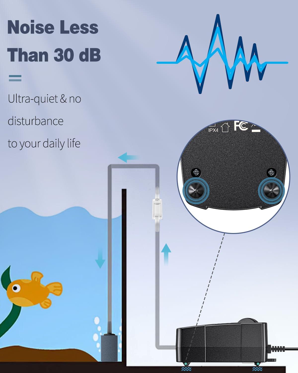 50 GPH Aquarium Air Pump with Airline Tubing F44739