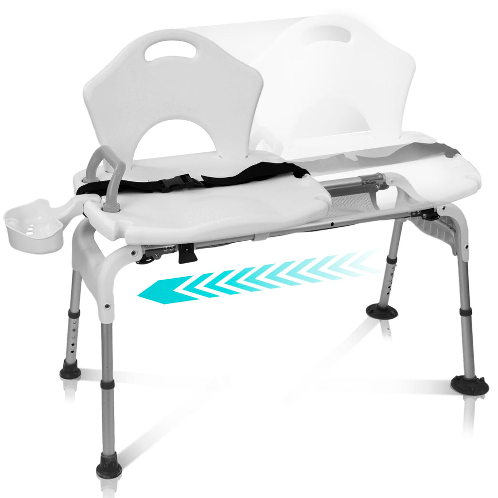 Sliding Shower Chair with Soap Tray and Safety Belt X982198