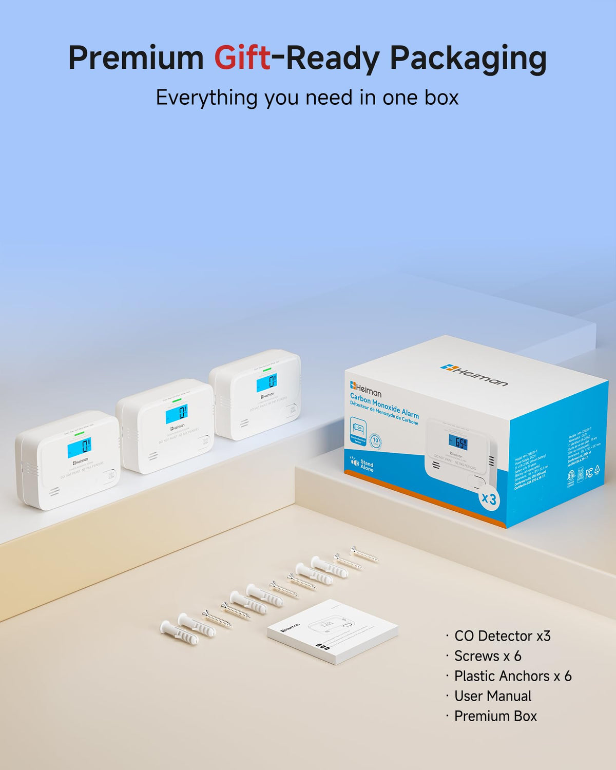 Carbon Monoxide Detectors 3 Pack K20714