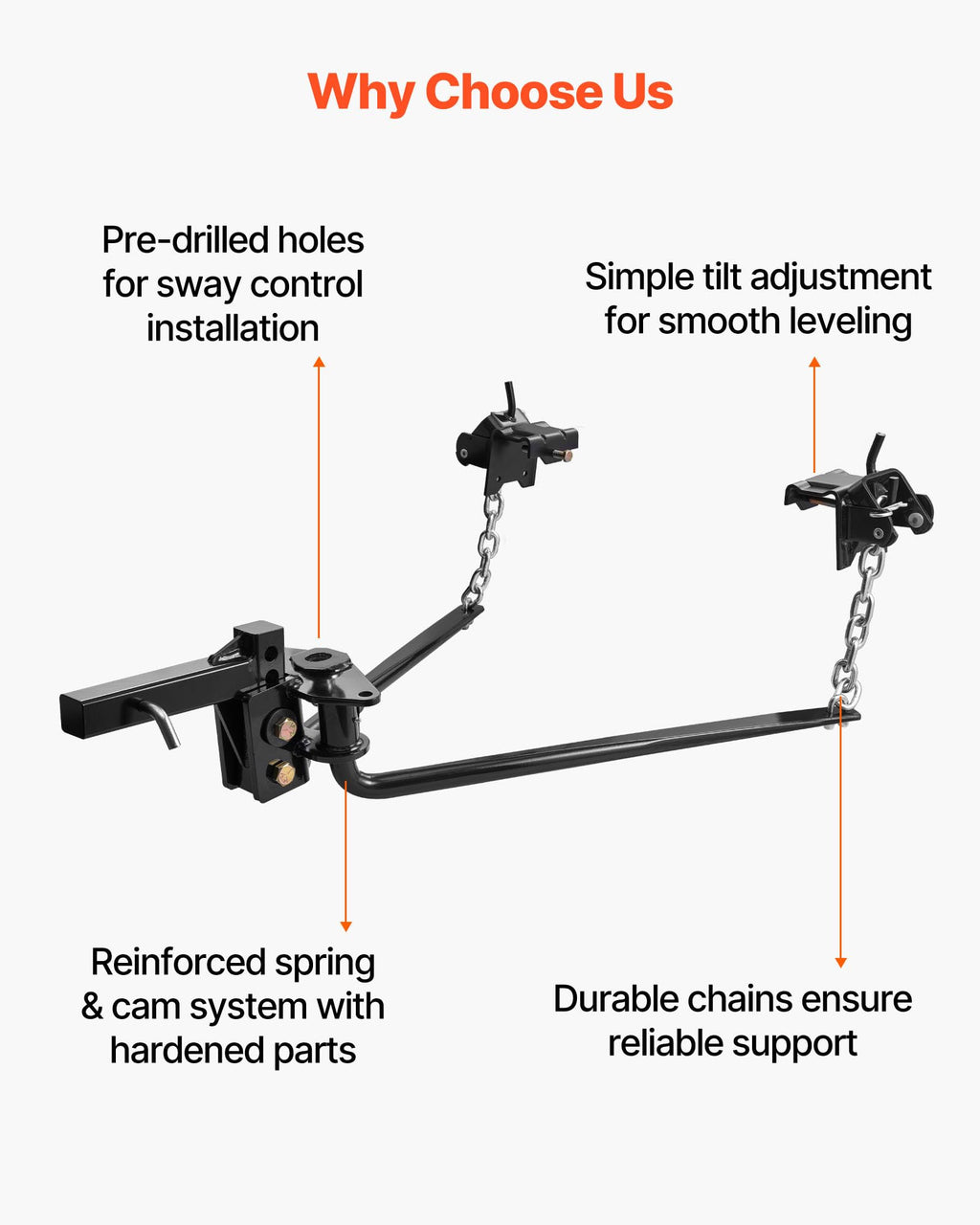 10000 lbs Weight Distribution Hitch with 2 in Shank and 2-5/16 in Ball M8992