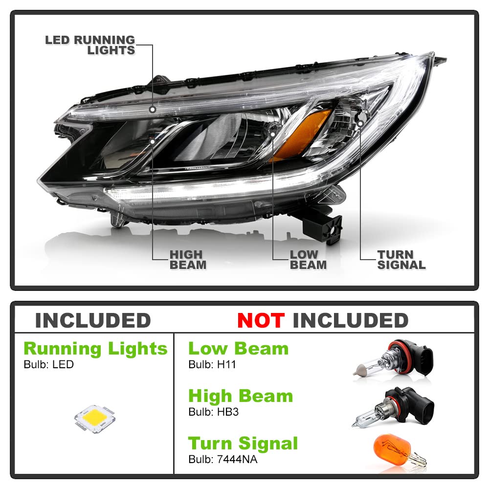 2015-2016 Honda CRV Factory Style Headlights Pair Set Left+Right V833707