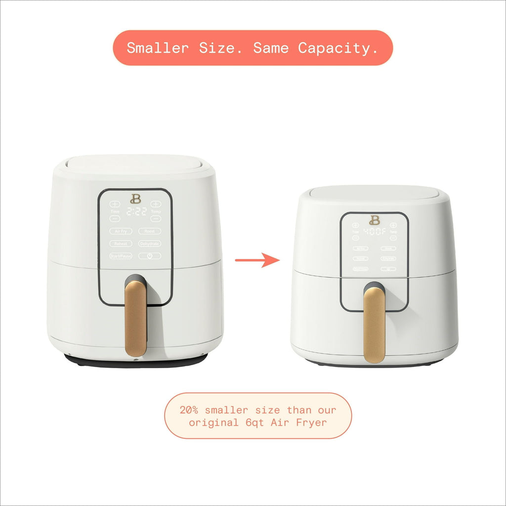 6 Quart Air Fryer with Touch-Activated Display, 4-in-1 Countertop Air Fryer 1750W, Nonstick Dishwasher Safe, White Icing Q751320