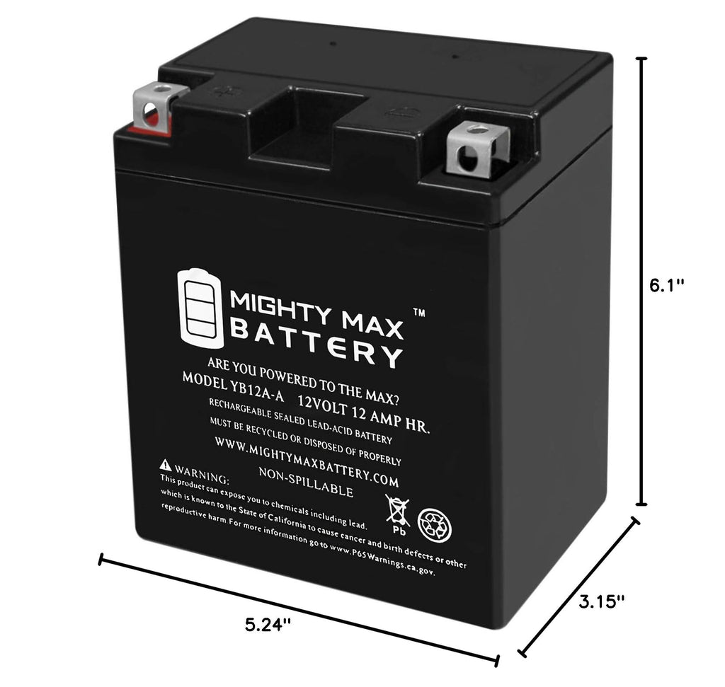 12 Volt 12 AH Rechargeable SLA AGM Motorcycle Battery D279132
