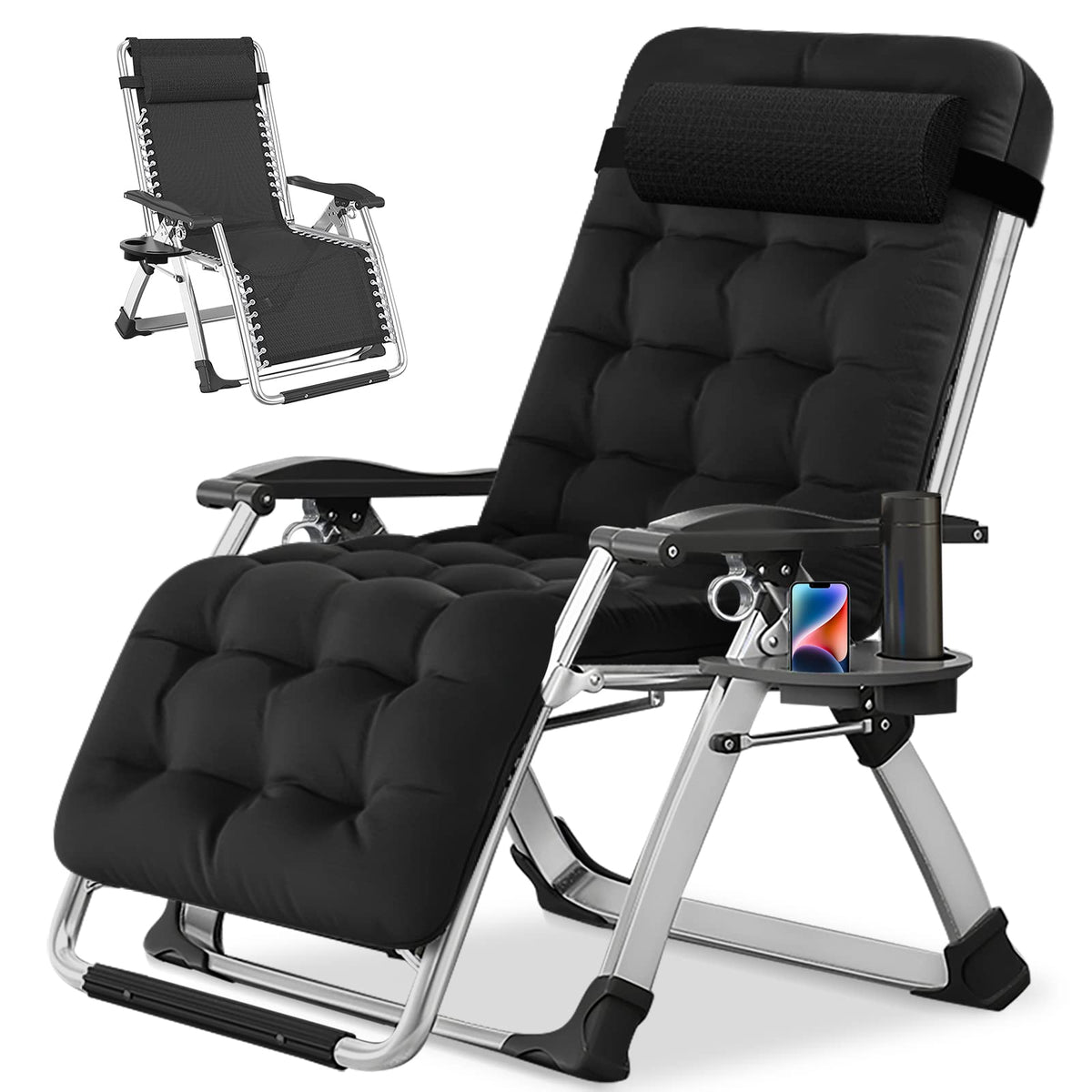 Zero Gravity Folding Outdoor Lounge Chair with Cup Holder A4609