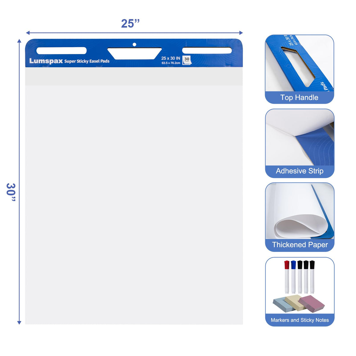 Bleedproof Self-Adhesive Easel Pads 25 x 30 Inches 3 Pads R6635