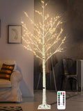 6FT Lighted Birch Tree with 160 LEDs Warm White Lights I7034