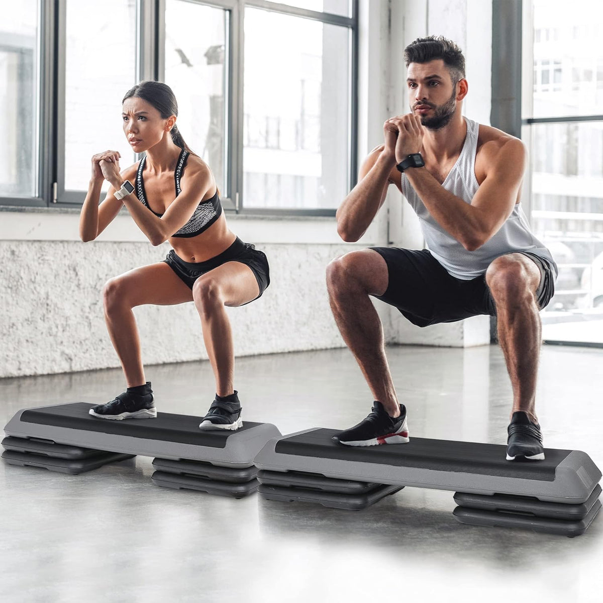 43" Adjustable Exercise Aerobic Step Platform with 4 Removable Risers M625