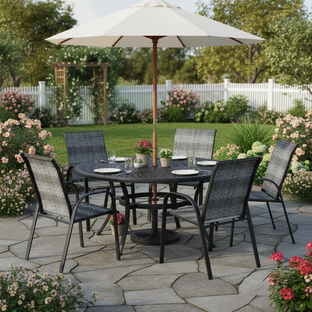 Stackable Wicker PE Rattan Patio Dining Chairs Set of 6 S93269