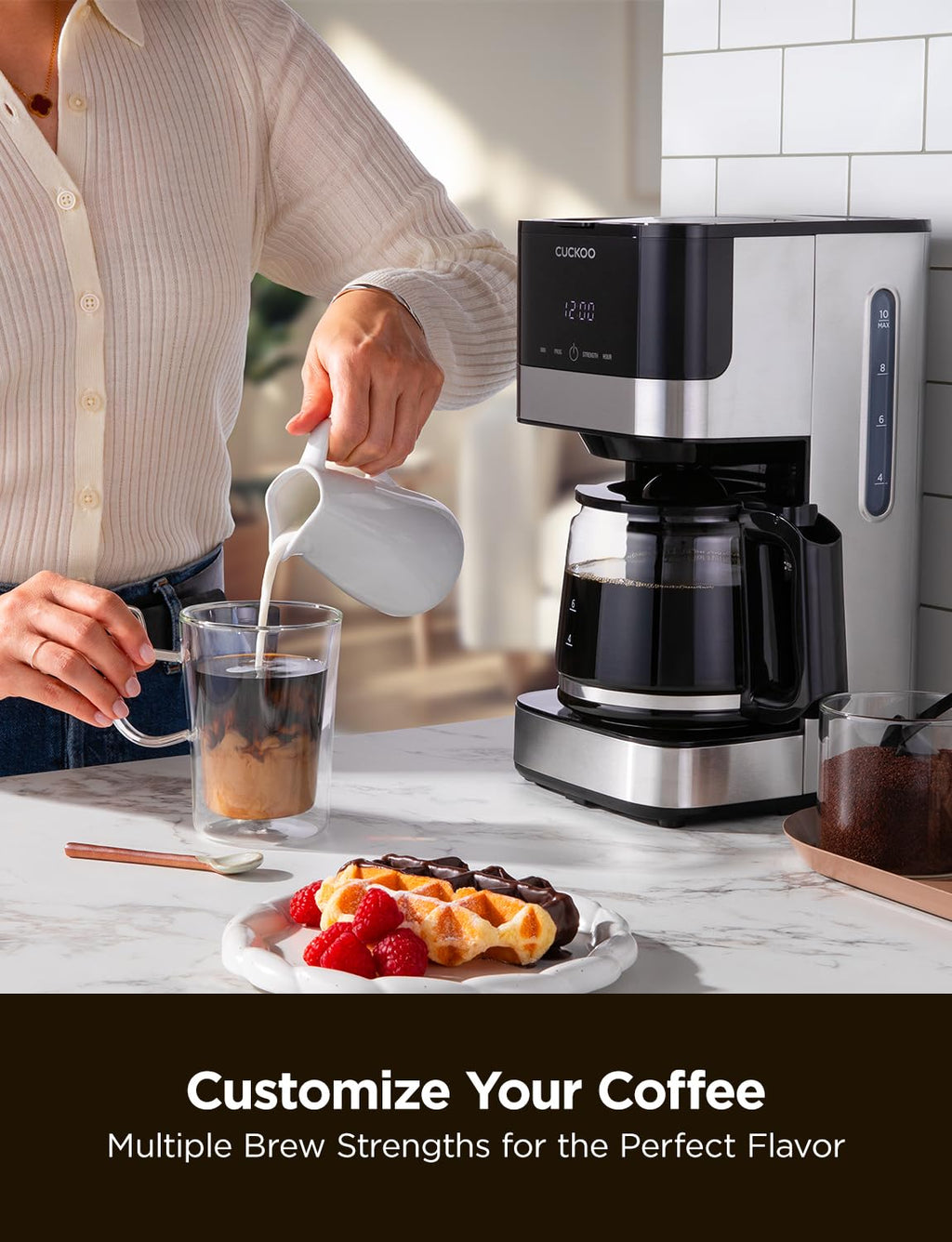 10-Cup Programmable Drip Coffee Maker with Glass Pot T6371
