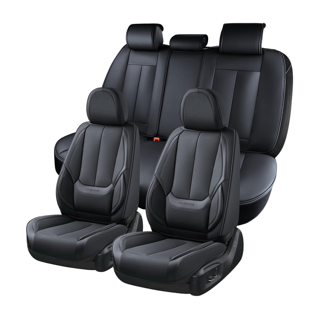 Black Full Set Waterproof Nappa Leather Car Seat Covers Z981