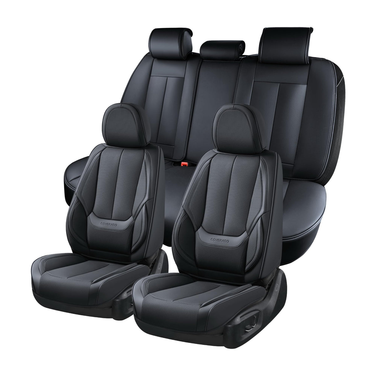 Black Full Set Waterproof Nappa Leather Car Seat Covers Z981