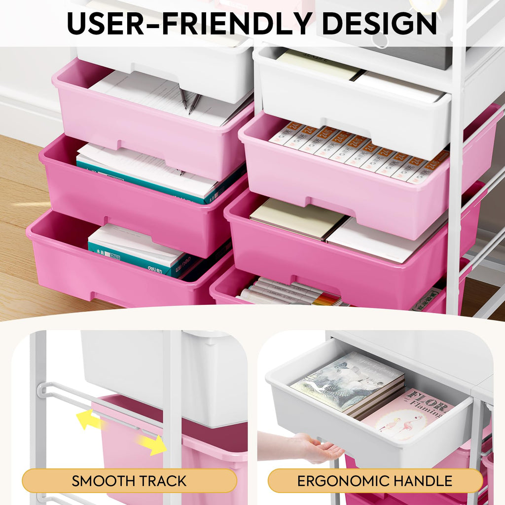 Rolling Storage Cart with 8 Drawers Y3520