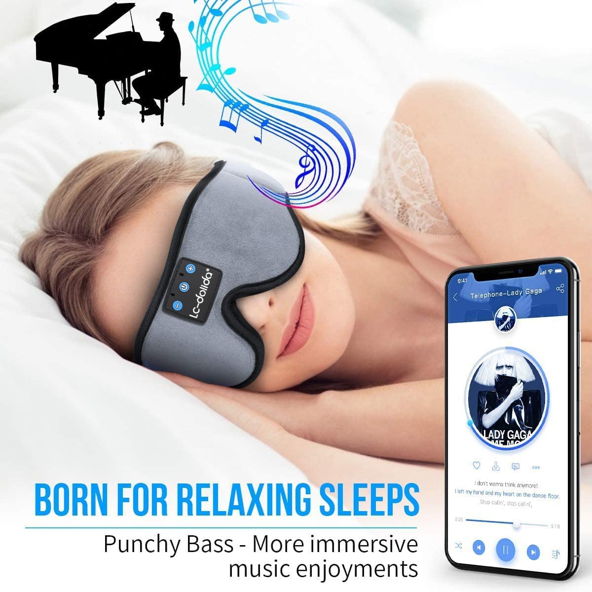 Sleep Mask with Bluetooth Headphones Cotton U4847