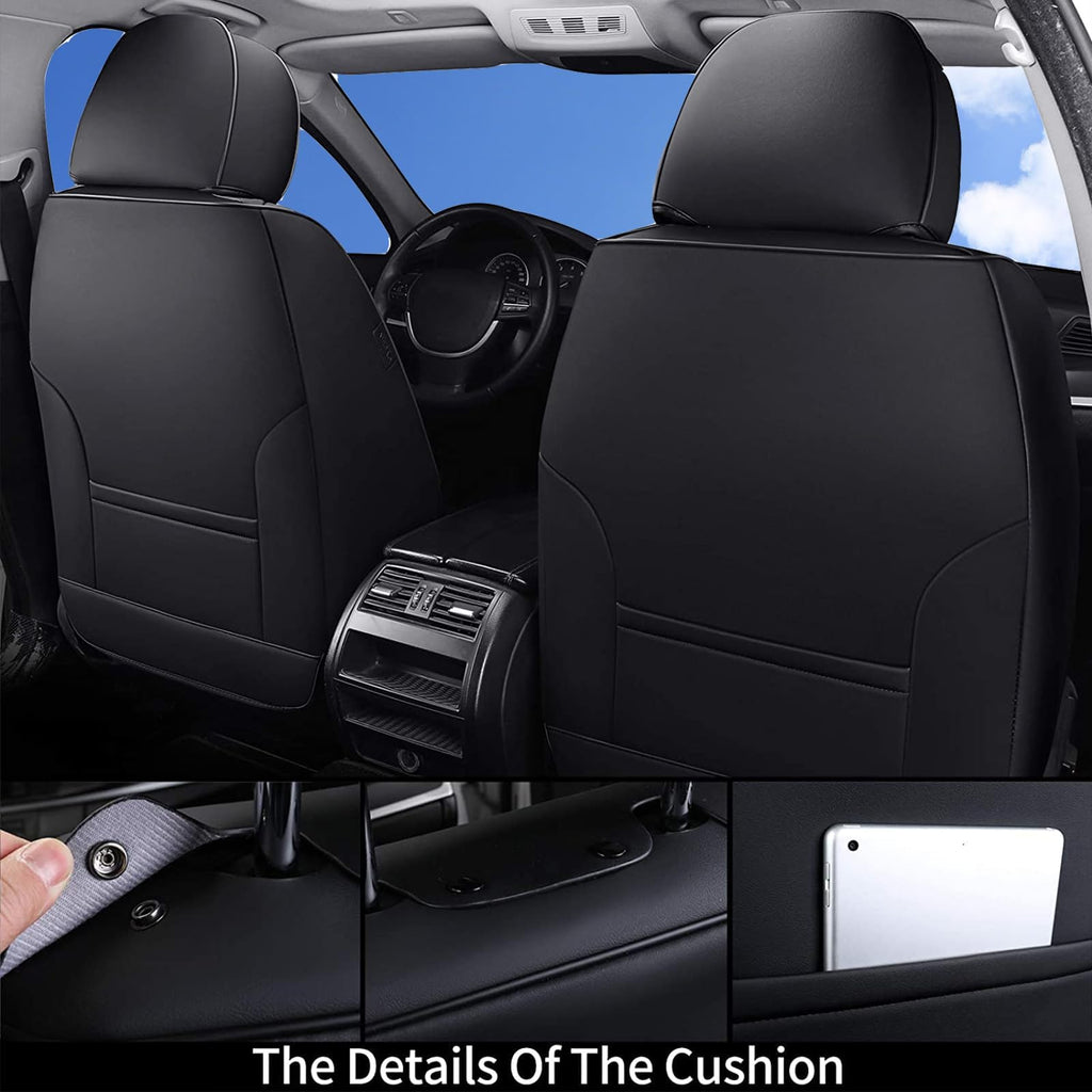 Black Full Set Waterproof Nappa Leather Car Seat Covers Z981