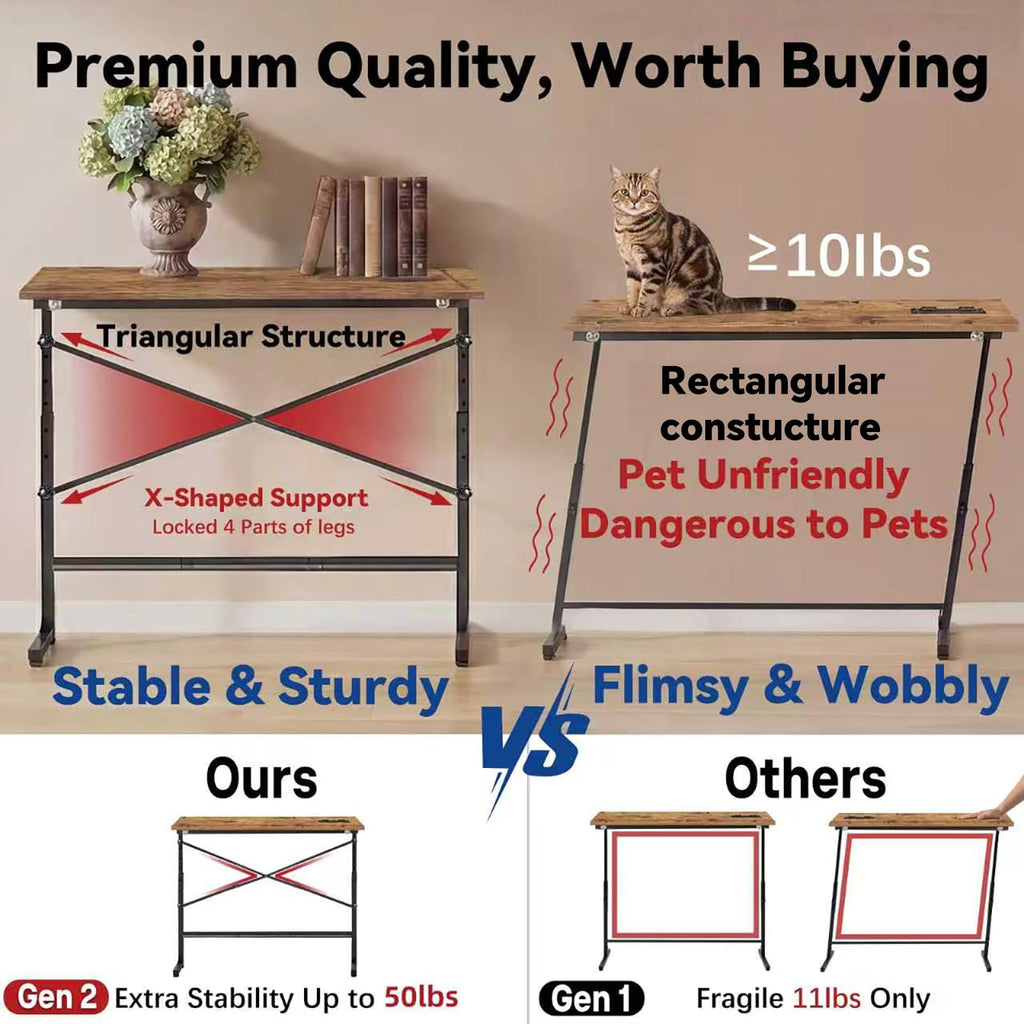 78.8 Inch Narrow Console Table with 2 AC Outlet R662